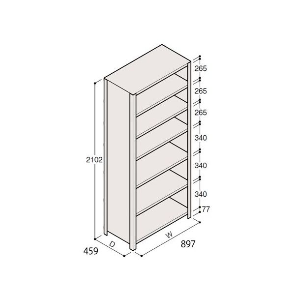 アズワン 軽量棚 ERR密閉型 H2100×W900×D450 有効棚 6段 67-5247-20 1個（直送品）