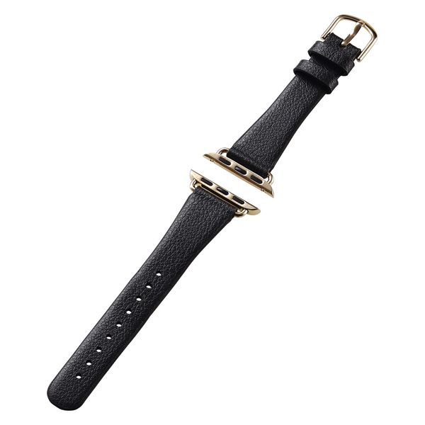 アップルウォッチバンド (41 40 38mm) レザー ベルト スリム チャコールグレー AW-41BDLJGY エレコム 1個（直送品）