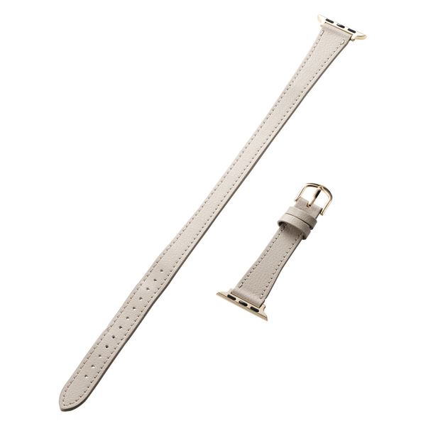 アップルウォッチバンド (41 40 38mm) レザー ロングサイズ グレージュ AW-41BDLWJGB エレコム 1個（直送品）