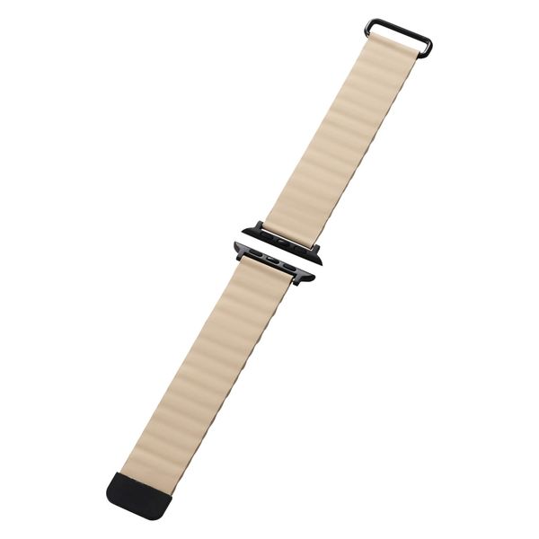 アップルウォッチバンド (49 45 44 42mm) レザー マグネット グレージュ AW-45BDLMAGGB エレコム 1個（直送品）