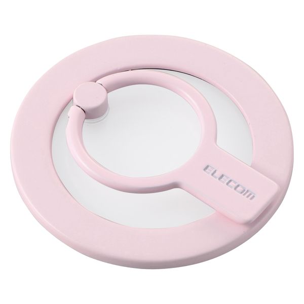 スマホリング マグネット リング 着脱可能 クリアパーツ ピンク