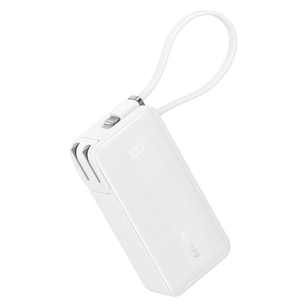 Anker Power Bank （10000mAh、ライトニングケーブル）ホワイト