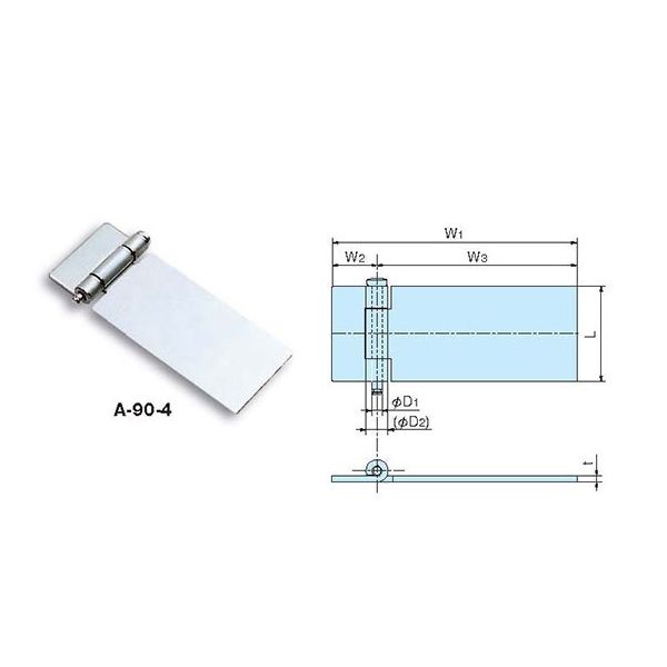 ホシモト SUS製平蝶番 SA-90-4 1個 62-2979-81（直送品）