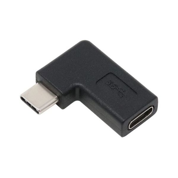 アイネックス USB3.1Gen2変換アダプタ CメスーCオス 横L型 U32CC-LFAD 1個 67-9342-55（直送品）
