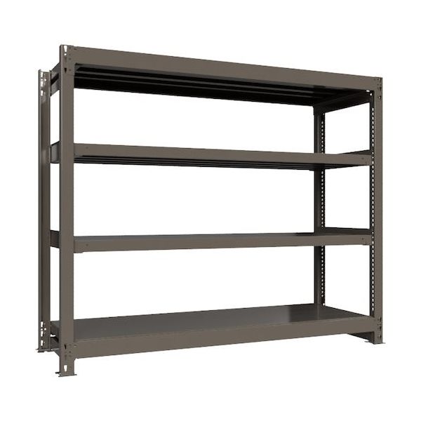 ICHIMAI 重量ボルトレスラック 段荷重1000Kg H1500×W1800×D600 天地4段 単体グレー TH1000-566T4（直送品）