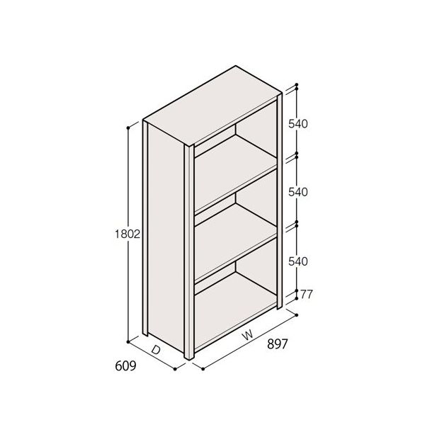 アズワン 軽量棚 ERR密閉型 H1800×W900×D600 有効棚 3段 67-5246-36 1個（直送品）