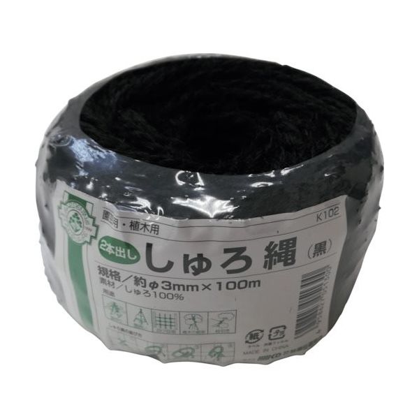 加藤伝蔵商店 伝蔵 棕櫚縄3φ黒100m(2本出し) K102 1セット(20個) 430-6763（直送品）