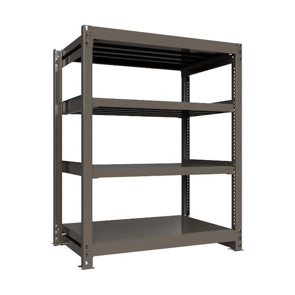 ICHIMAI 重量ボルトレスラック 段荷重1000Kg H1500×W1200×D750 天地4段 単体グレー TH1000-547T4（直送品）