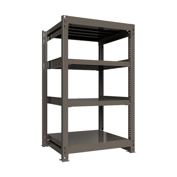 ICHIMAI 重量ボルトレスラック 段荷重1000Kg H1500×W900×D750 天地4段 単体グレー TH1000-537T4（直送品）