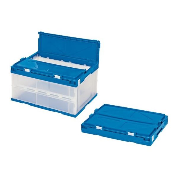 セキスイ エコタイプオリタタミコンテナ 40L フタ一体型 透明タイプ 1個 STSF4DB 66-0033-61（直送品）