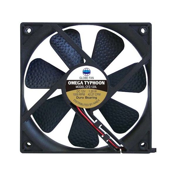 アイネックス OMEGA TYPHOON 120mm 究極静音タイプ CFZ-120LB 1個 67-9231-60（直送品）