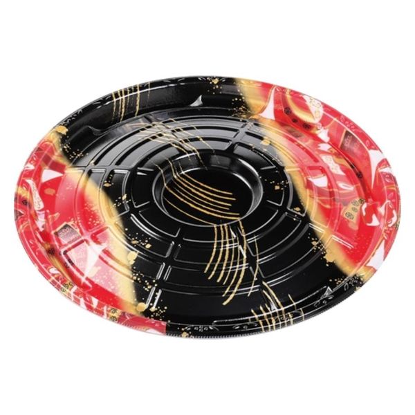 エフピコ 発泡トレー MSF-丸300R 本体 波舞姫赤 40490300 1ケース(200個(10個×20)（直送品）