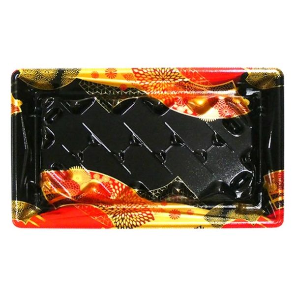 エフピコ 寿司容器 Sステージ2-5枠盛 本体 はな扇子赤 40954205 1ケース(600個(50個×12)（直送品）