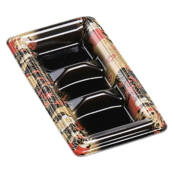 エフピコ 寿司容器 元助18-9(太巻3巻) 本体 京雅黒 41261809 1ケース(1500個(100個×15)（直送品）