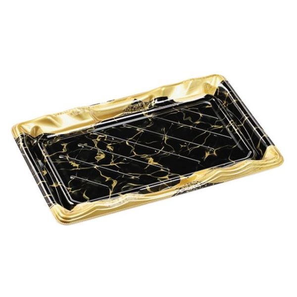 エフピコ 寿司容器 大波皿3-6 本体 黒なぎ金 45900306 1ケース(400個(50個×8)（直送品）