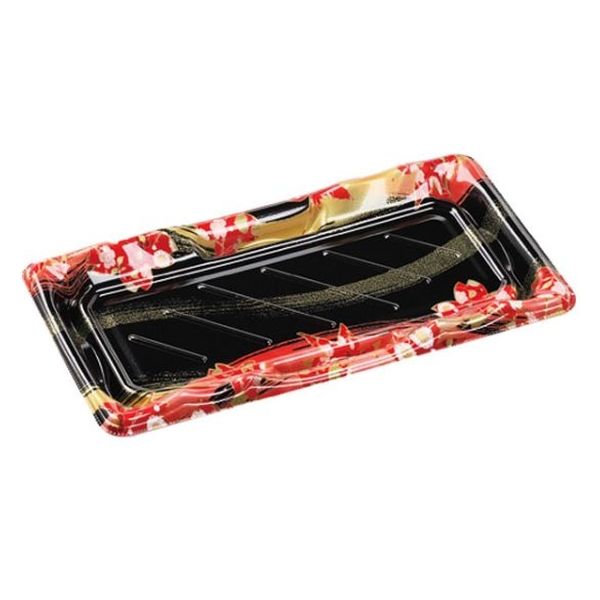 エフピコ 寿司容器 大波皿2-6 本体 風花赤 45940206 1ケース(600個(50個×12)（直送品）