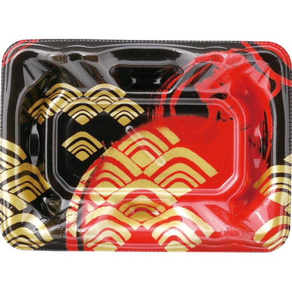 エフピコ 寿司容器 大波皿1-2 本体 まる波赤 45960102 1ケース(1500個(50個×30)（直送品）