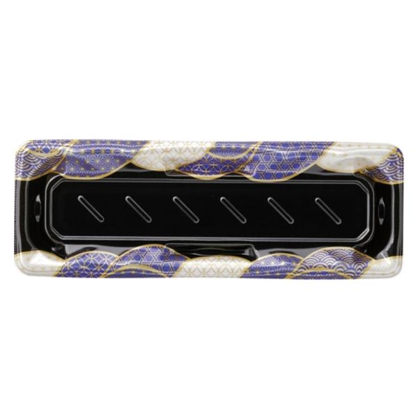エフピコ 寿司容器 大波皿1-7 本体 なみ穂青 45970107 1ケース(800個(50個×16)（直送品）