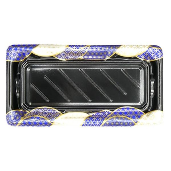 エフピコ 寿司容器 大波皿2-6 本体 なみ穂青 45970206 1ケース(600個(50個×12)（直送品）