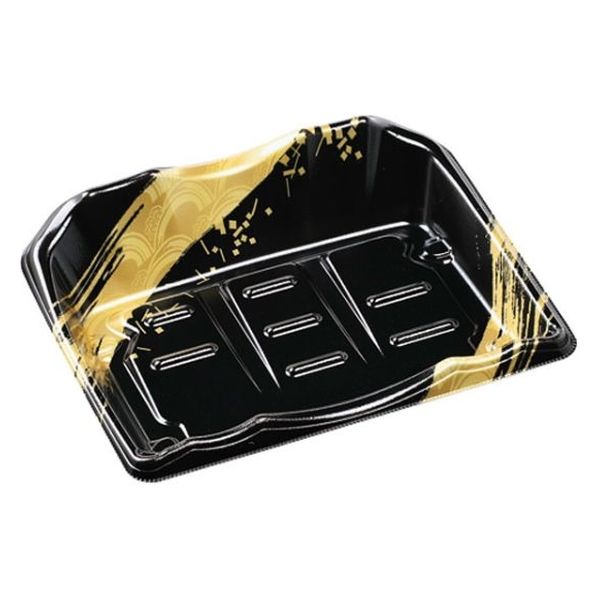 エフピコ 刺身容器 豊山24-19 本体 黒波金 46642419 1ケース(600個(50個×12)（直送品）