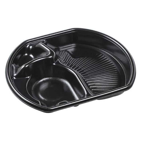 エフピコ 冷麺容器 SB半月24-20(42) 本体 黒 48512423 1ケース(600個(50個×12)（直送品）