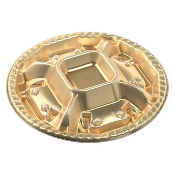 エフピコ オードブル容器 シェルトプラッター丸20浅 本体 金 49900210 1ケース(300個(25個×12)（直送品）