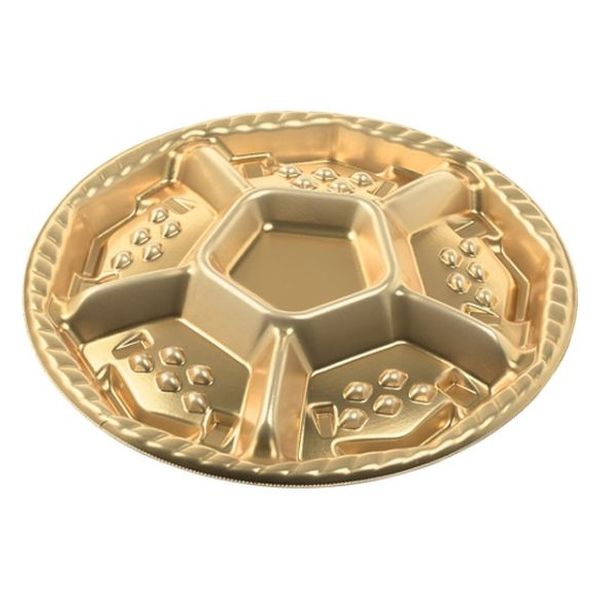 エフピコ オードブル容器 シェルトプラッター丸30浅 本体 金 49900302 1ケース(200個(10個×20)（直送品）