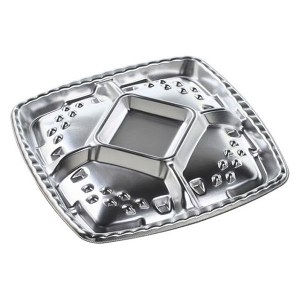 エフピコ オードブル容器 シェルトプラッター角40 本体 銀 49910401 1ケース(200個(10個×20)（直送品）
