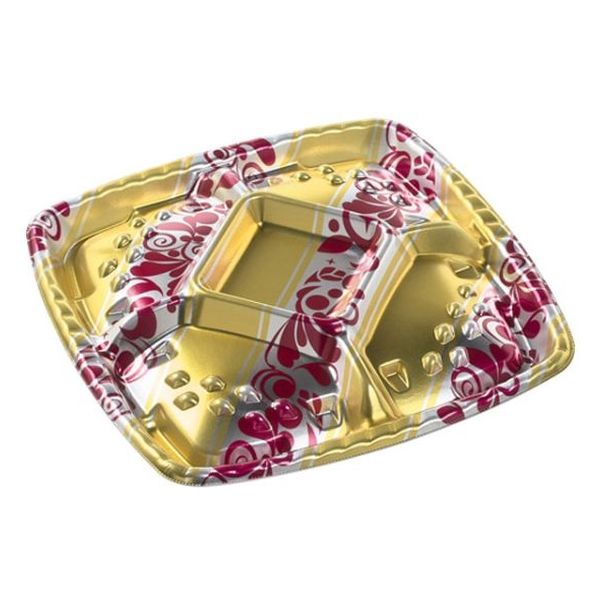 エフピコ オードブル容器 シェルトプラッター角40 本体 エリス赤 49930401 1ケース(200個(10個×20)（直送品）