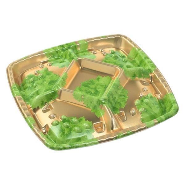 エフピコ オードブル容器 シェルトプラッター角40 本体 金リーフ 49960401 1ケース(200個(10個×20)（直送品）