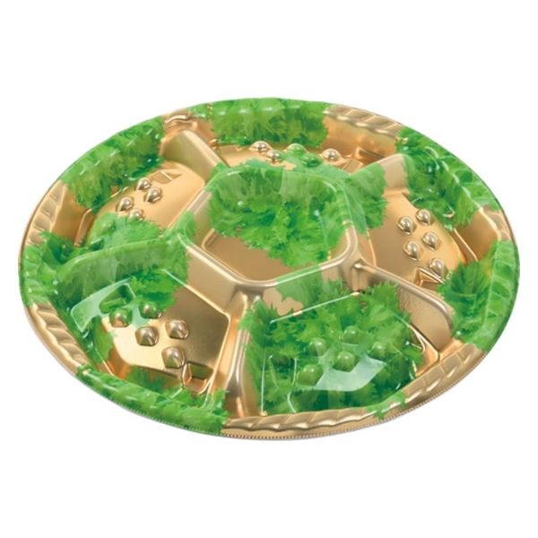 エフピコ オードブル容器 シェルトプラッター丸30 本体 金リーフ 49961300 1ケース(200個(10個×20)（直送品）