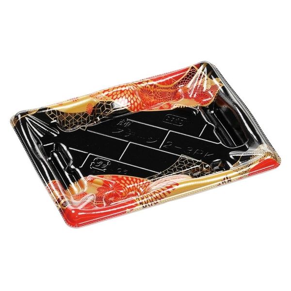 エフピコ 寿司容器 輝ステージ2-3PK 本体 はな扇子赤 49990203 1ケース(900個(50個×18)（直送品）