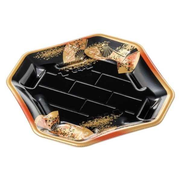 エフピコ 寿司容器 美彩3-3 本体 金フチ扇 4C100338 1ケース(800個(50個×16)（直送品）