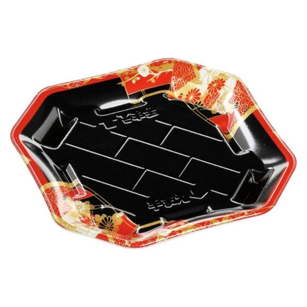 エフピコ 寿司容器 美彩3-3 本体 花小町赤 4C100339 1ケース(800個(50個×16)（直送品）