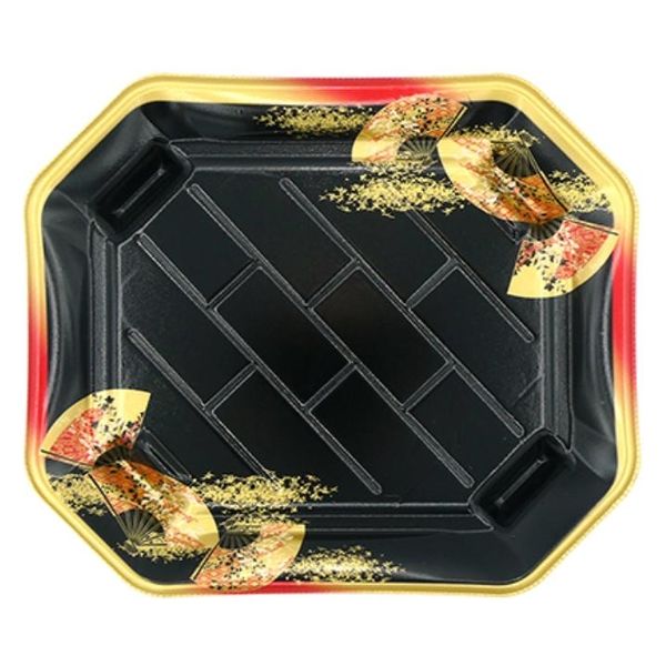 エフピコ 寿司容器 美彩3-4 本体 金フチ扇 4C100348 1ケース(600個(50個×12)（直送品）