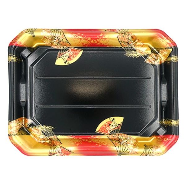 エフピコ 寿司容器 美彩3-7 本体 金フチ扇 4C100378 1ケース(400個(10個×40)（直送品）