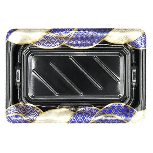 エフピコ 寿司容器 大波皿2-4(V1) 本体 なみ穂青 4C407204 1ケース(900個(50個×18)（直送品）