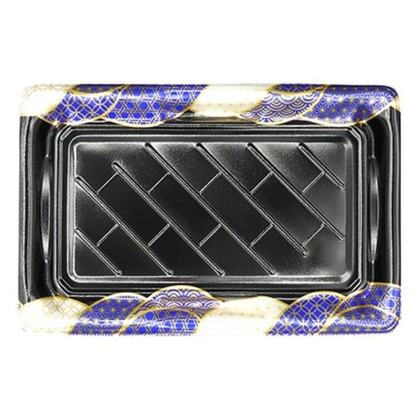 エフピコ 寿司容器 大波皿3-6(V1) 本体 なみ穂青 4C407306 1ケース(400個(50個×8)（直送品）