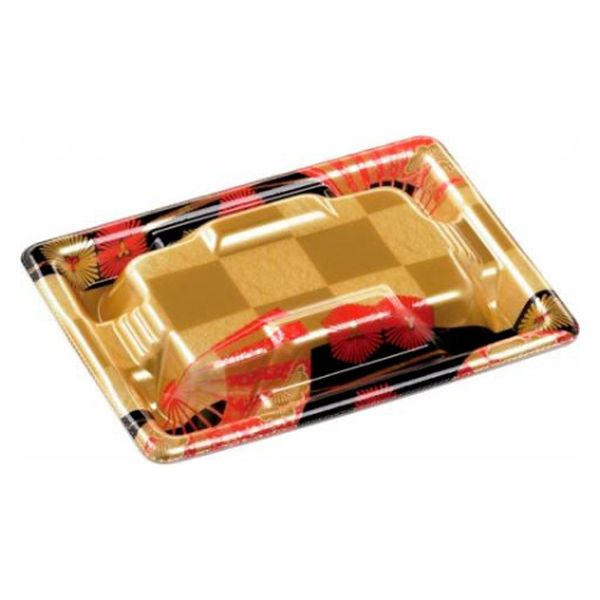 エフピコ 寿司容器 Sステ15-11巻台R 本体 扇市松金 4C451512 1ケース(1000個(50個×20)（直送品）