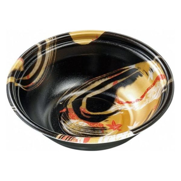 エフピコ 麺容器 MFPホット麺19(61)鉢 風金黒 4M002192 1ケース(600個(50個×12)（直送品）