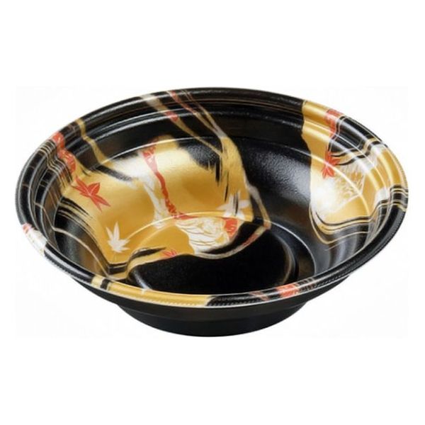 エフピコ 麺容器 MFPホット麺19(52)絞 風金黒 4M001192 1ケース(600個(50個×12)（直送品）