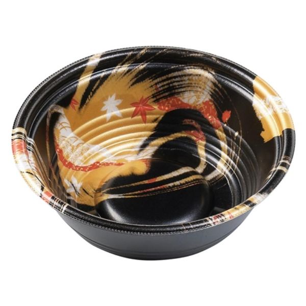 エフピコ 麺容器 MFPホット麺18小(60)R 風金黒 4M004182 1ケース(600個(50個×12)（直送品）