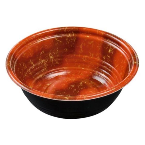 エフピコ 麺容器 MFPホット麺18小(60)R ゆら赤黒 4M004187 1ケース(600個(50個×12)（直送品）