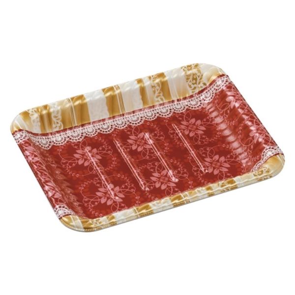 エフピコ オードブル容器 MFPティアラ角皿22-17本体リラD赤 4M022178 1ケース(600個(50個×12)（直送品）