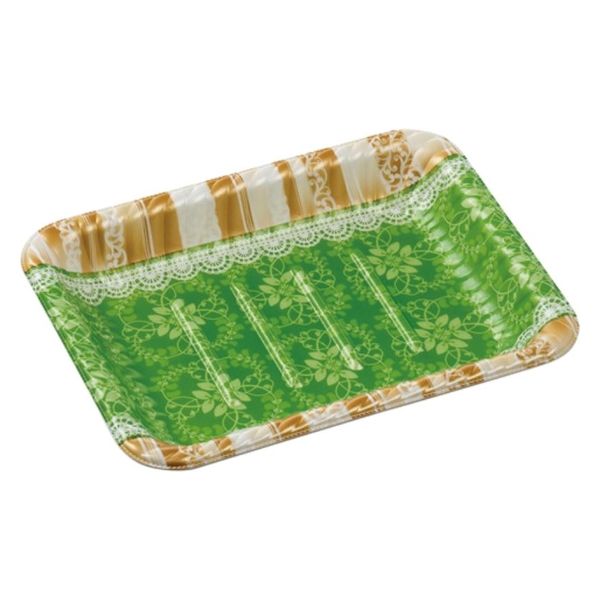 エフピコ オードブル容器 MFPティアラ角皿22-17本体リラD緑 4M022179 1ケース(600個(50個×12)（直送品）