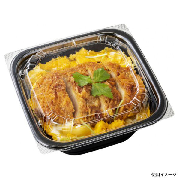 エフピコ どんぶり容器 DLV角丼16-16(61)MFP 黒W 4M03166A 1ケース(600個(50個×12)（直送品）