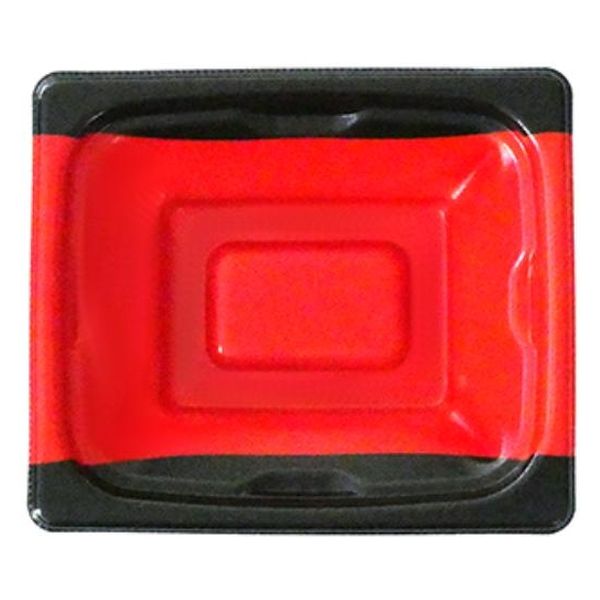 どんぶり容器 MFP角盛重 本体 フチ黒赤 エフピコ