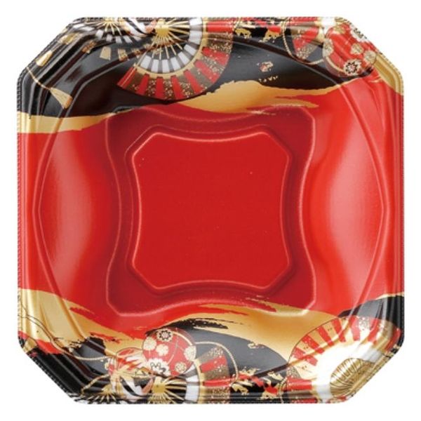 エフピコ どんぶり容器 MFPかぐら丼 17-17 本体 黒扇子内朱 4M631719 1ケース(900個(50個×18)（直送品）