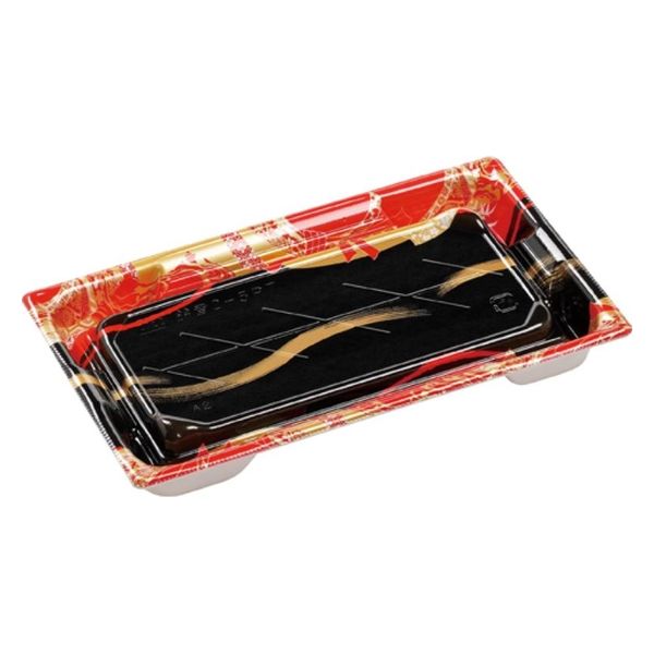 エフピコ 寿司容器 鈴音2-5PT 本体 帯流れ赤 52625206 1ケース(600個(50個×12)（直送品）