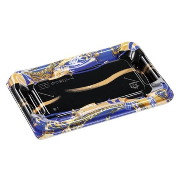 エフピコ 寿司容器 優彩2-3 本体 帯流れ青 58862203 1ケース(800個(50個×16)（直送品）